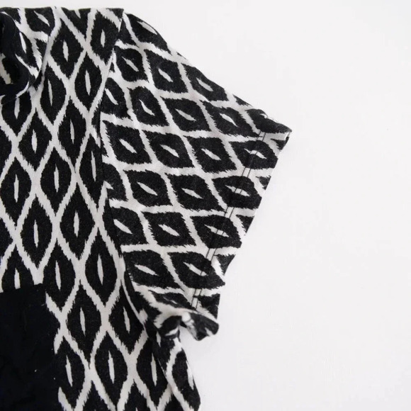 Anne Klein Small Tunic Dress Top  Black & White Diamond Pattern Woman's Small - Picture 8 of 9